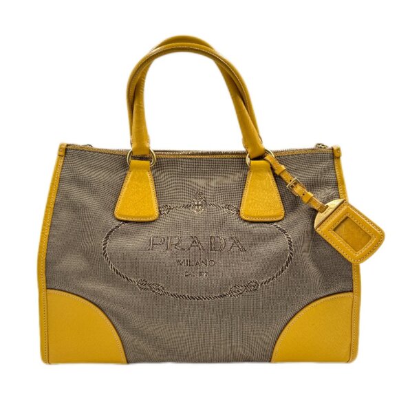 Prada Jacquard Logo Tote Azzurro - Picture 1 of 8